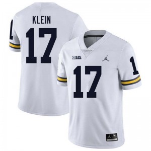 Men Marlin Klein White Michigan Wolverines #17 College Football University Jersey