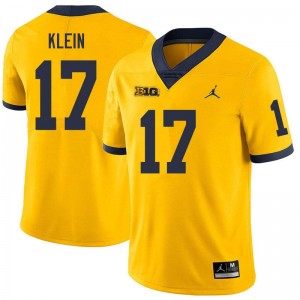 Men Marlin Klein Yellow Michigan Wolverines #17 College Football Game Jerseys