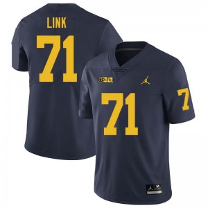 Men Evan Link Navy Michigan Wolverines #71 College Football Player Jerseys