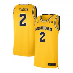 Men L.J. Cason Maize Michigan Wolverines #2 Official Jerseys