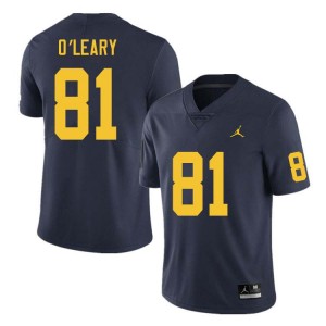 Men Peyton O'Leary Navy Michigan Wolverines #81 College Football Official Jerseys