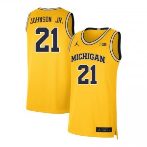 Men Morez Johnson Jr. Maize Wolverines #21 Official Jerseys