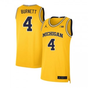Men Nimari Burnett Maize Wolverines #4 Stitched Jerseys