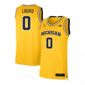 Men Ricky Liburd Maize Wolverines #0 Embroidery Jerseys