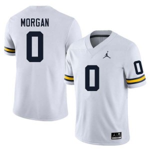Men Semaj Morgan White Michigan Wolverines #0 College Football Game Jersey