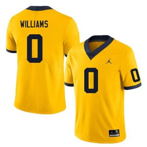 Men Tre Williams Yellow Michigan Wolverines #0 College Football University Jersey