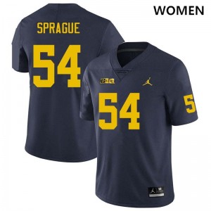 Women Andrew Sprague Navy Michigan Wolverines #54 College Football Player Jerseys
