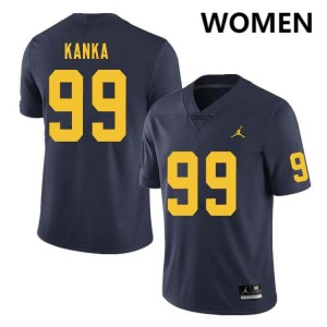 Women Bobby Kanka Navy Michigan Wolverines #99 College Football Game Jerseys