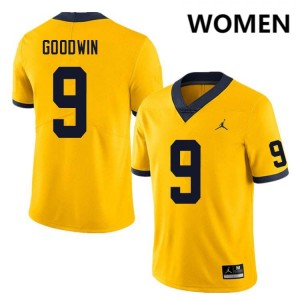 Women Channing Goodwin Yellow Michigan Wolverines #9 College Football 2025 Jerseys