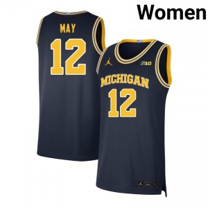 Women Charlie May Navy Michigan #12 Player Jersey
