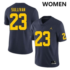 Women Cole Sullivan Navy Michigan Wolverines #23 College Football Replica Jersey