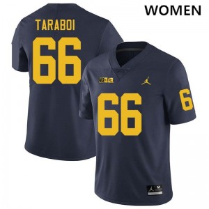 Women Dan Taraboi Navy Michigan Wolverines #66 College Football Player Jersey