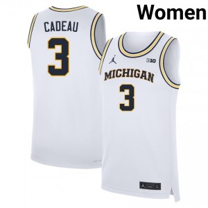 Women Elliot Cadeau White Michigan #3 Alumni Jersey