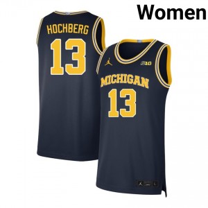 Women Harrison Hochberg Navy Michigan #13 Player Jerseys