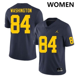 Women Jacob Washington Navy Michigan Wolverines #84 College Football Stitched Jersey