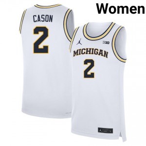 Women L.J. Cason White Michigan #2 Alumni Jerseys