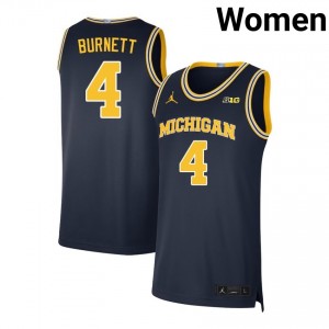Women Nimari Burnett Navy Michigan Wolverines #4 University Jersey
