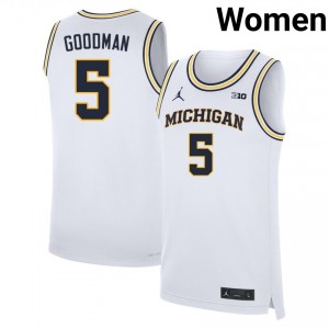 Women Oscar Goodman White Michigan #5 Alumni Jersey