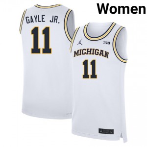 Women Roddy Gayle Jr. White Michigan #11 Replica Jersey