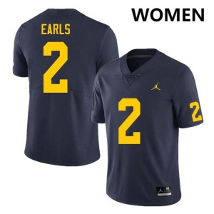 Women Shamari Earls Navy Michigan Wolverines #2 College Football Alumni Jerseys