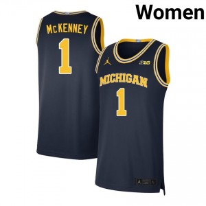 Women Trey McKenney Navy Michigan #1 University Jerseys