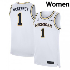 Women Trey McKenney White Michigan #1 2025-26 Jersey