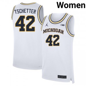 Women Will Tschetter White Michigan Wolverines #42 Game Jerseys
