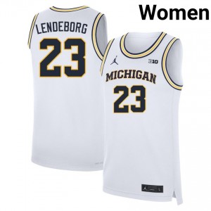 Women Yaxel Lendeborg White Michigan #23 Limited Jersey