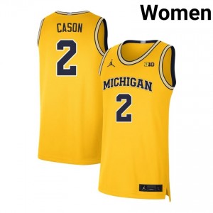 Women L.J. Cason Maize Michigan #2 Official Jerseys