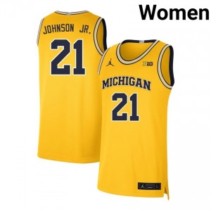 Women Morez Johnson Jr. Maize University of Michigan #21 Embroidery Jerseys