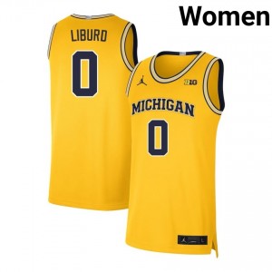 Women Ricky Liburd Maize Michigan #0 2025 Jersey