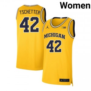 Women Will Tschetter Maize University of Michigan #42 Stitched Jersey