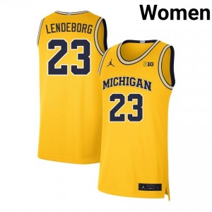 Women Yaxel Lendeborg Maize Wolverines #23 Official Jersey