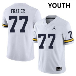 Youth Blake Frazier White Michigan Wolverines #77 College Football Official Jerseys