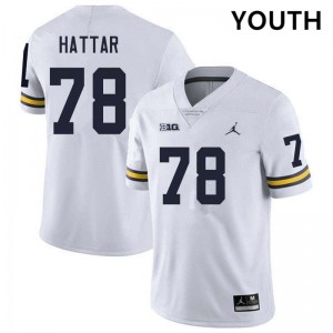 Youth Lawrence Hattar White Michigan Wolverines #78 College Football High School Jerseys