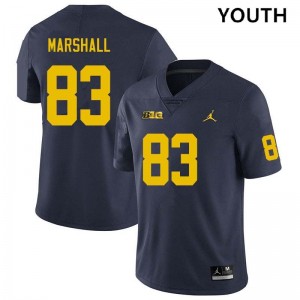 Youth Zack Marshall Navy Michigan Wolverines #83 College Football 2025 Jerseys