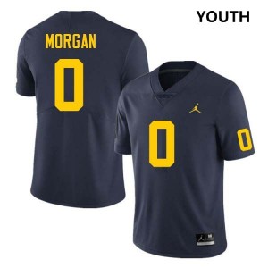 Youth Semaj Morgan Navy Michigan Wolverines #0 College Football NCAA Jerseys