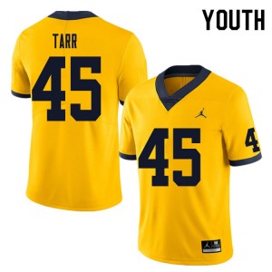 Youth Greg Tarr Yellow Michigan Wolverines #45 College Football Official Jerseys