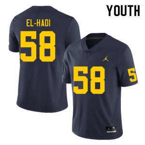 Youth Giovanni El-Hadi Navy Michigan Wolverines #58 College Football High School Jersey