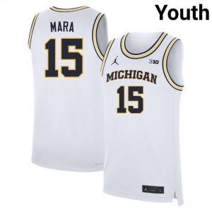 Youth Aday Mara White Michigan #15 Stitched Jersey