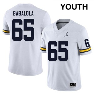 Youth Andrew Babalola White Michigan Wolverines #65 College Football Game Jerseys