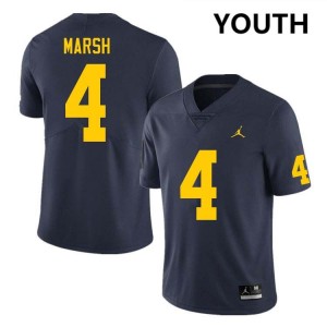 Youth Andrew Marsh Navy Michigan Wolverines #4 College Football Stitched Jersey