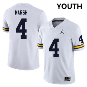 Youth Andrew Marsh White Michigan Wolverines #4 College Football NCAA Jerseys