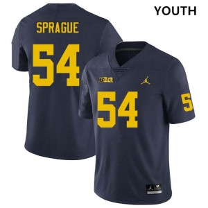 Youth Andrew Sprague Navy Michigan Wolverines #54 College Football 2025-26 Jersey