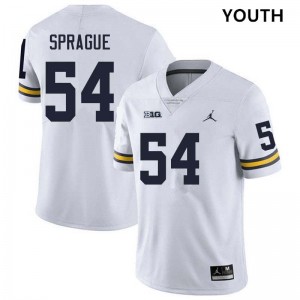 Youth Andrew Sprague White Michigan Wolverines #54 College Football High School Jerseys