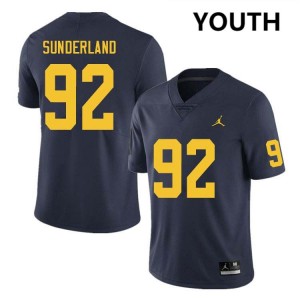 Youth Beckham Sunderland Navy Michigan Wolverines #92 College Football University Jerseys