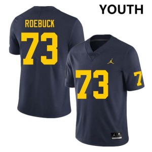Youth Ben Roebuck Navy Michigan Wolverines #73 College Football NCAA Jersey