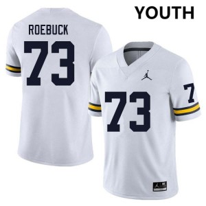 Youth Ben Roebuck White Michigan Wolverines #73 College Football 2025 Jersey