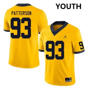 Youth Benny Patterson Yellow Michigan Wolverines #93 College Football Stitched Jerseys