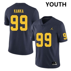 Youth Bobby Kanka Navy Michigan Wolverines #99 College Football Official Jersey